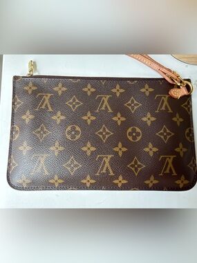 Louis Vuitton Beige & Brown Striped Interior Pouch